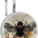 12 Pcs Bee Round Shower Curtain Hooks Stainless Steel Decorative Hanger Rings for Bathroom Kitchen Bedroom Curtain Rods