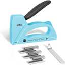 SHALL Light Duty Staple Gun for Wood - Upholstery Staple Gun with 1600pcs JT21 Staples 1/4, 5/16, 3/8 inch and Staple Remover - Fabric Stapler Gun for Crafts, DIY, Decoration (Blue)