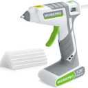 WORKPRO 7.2V Cordless Hot Melt Glue Dispenser, Rechargeable Fast Preheating Glue Dispenser Kit with 20 Pc Premium Mini Glue Stick, Automatic-Power-Off for Art, Craft, Decoration, USB Type-C Cable Included (White)