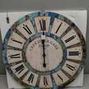 24 Inch Vintage Wall Clock, Roman Numerals Style, Battery Operated, Non-Ticking, Large Oversized Farmhouse Clock, Rustic Wall Decor, Perfect for Home, Kitchen, Living Room (Yellow)