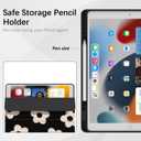 Case for iPad 6th/ 5th Generation 9.7 inch (2018/2017), iPad Air 2 & 1 (2014/2013), Protective Case with Pencil Holder, Auto Wake/Sleep Cover for iPad 6th Gen, Black Flowers