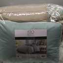 510 DESIGN Luxe Quilted Comforter Set Modern Transitional Design, All Season Down Alternative Warm Bedding Matching Shams, Bedskirt, Decorative Pillow, King, Shawnee Scrollwork Seafoam