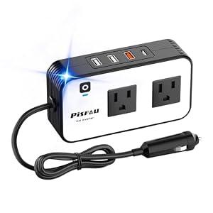 PiSFAU 200W Car Power Inverter - DC 12V to 110V AC Car Plug Adapter Outlet