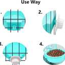 Rabbit Bowls Set, Big Pet Bunny Food Bowls Small Animals Cage Bowl and Stainless Steel Hanging Water Food Feeder Bowls for Big Bunny Food Dish (2 PCS)