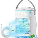 Portable Air Conditioners, SMLEGFT Evaporative Air Cooler with 7 Color Light & 900ml Large Tank, 3 Speeds & 2/4/6/8H Timer, Dual Mist Spray & Dual Icebox, Personal Air Conditioner for Bedroom Office