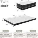 Tri Fold Memory Foam Foldable Mattress Twin, 3 inch Folding Mattress for Guest Sleep. Portable Trifold Mat with Removable Washable Cover, Floor Sleeping Mat for Adult and Kid
