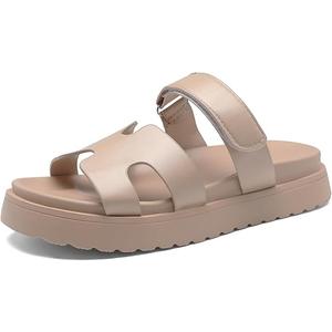 Women's Thick Platform Slide Sandals anti-slip Sole Open Toe Strap Summer Flats Shoes Size 40