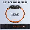 Bandletic Compatible with Garmin Fenix 8 51mm 7X 6X 5X Watch Band - 26mm Quick Fit Magnetic Silicone Strap for Fenix 7X 6X Pro/5X Plus/3/3 HR/Instinct 2X Solar 3 50mm /Enduro/Quatix/Tactix/Epix Pro 2 (Black/Orange)