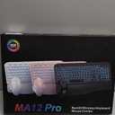 SABLUTE Ergonomic Wireless Keyboard and Mouse Combo - Wave Keyboard with Soft Leather Wrist Rest, Resistant Keys, RGB Backlit Rechargeable Set for PC/Mac/Chromebook (Black)