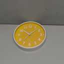 JENLYSTIME 12 Inch Modern Indoor Outdoor Clock,Round Bright Colorful Dial,Non Ticking Silent Quartz Battery Operated Wall Clocks,Easy to Read Simple Style Decor Clock for Bedroom,Kitchen(Yellow)