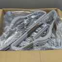 HOUSE DAY Plastic Hangers 50 Pack, Grey Plastic Clothes Hangers Non Slip with Rubber Grip, Heavy Duty Hanger with 360 Swivel Metal Hook, Ultra Thin Hangers Space Saving for Closet Organizer
