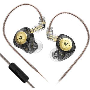 Gaming Earbuds, IEM Earphones Headphone with 1DD, IEM for Gaming, HiFi Deep Bass in Ear Monitors with New 10mm Dynamic Driver Detachable Cable for Video Music Church (Black, with mic)