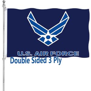 US Air Force Wings Flag Double Sided 3x5 Heavy Duty United States Wings Military Flag 3 Ply 200D Polyester and Durable Canvas Header with 2 Brass Grommets