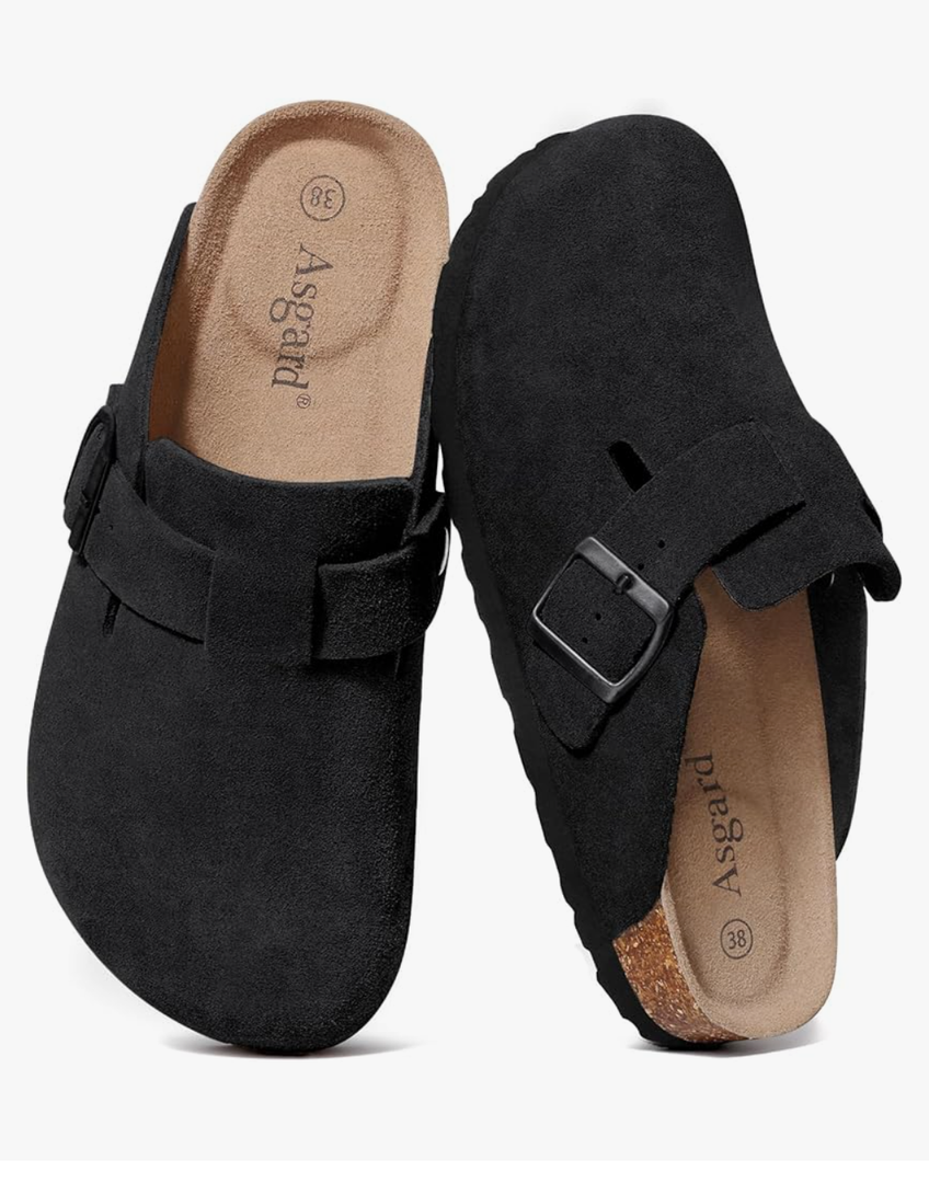 Asgard Genuine Suede Clogs for Women Men Leather Mules Arch Support Potato Shoes with Comfort Cork Footbed size 39