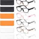 6 Pack Reading Glasses for Women Men Blue Light Blocking Spring Hinge Computer Readers, Anti Eyestrain/Glare (6 Mixed C4)