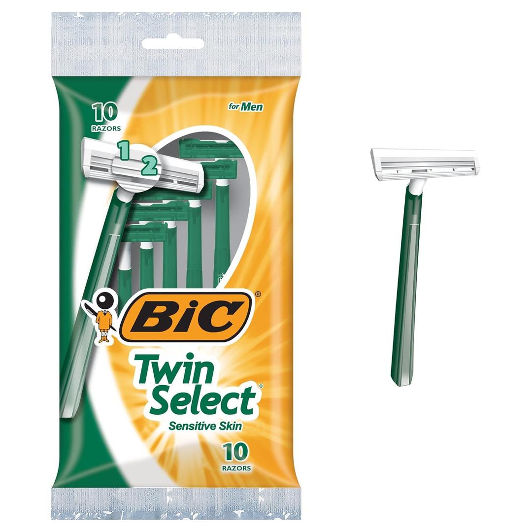 BIC Men's Twin Select Disposable Razor, Sensitive Skin, 10 count (Pack of 3)