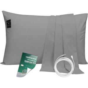 Grounding Pillowcase King with 10% Silver Fiber Conductive Grounding Pillow Case 20x36in Silver Fiber Improve Sleep Anxiety Relief Gray 1pc