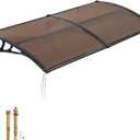 VEVOR Awnings for Door Entrance, 38" x 78" Window Door Awning Canopy Exterior with Drainage & ABS Bracket, Polycarbonate Cover Patio Door Awnings for Sun, UV, Rain, Snow ProtectionBrown
