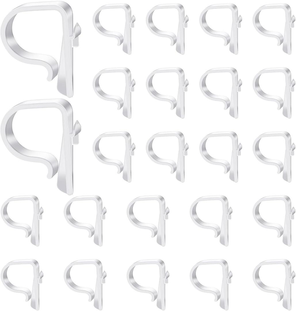 Yookeer 24 Pieces Church Pew Clips Heavy Duty Plastic Hook Chair Wedding Ceremony Decoration Hangers Table Clips Holders for Banister Garland Wreaths Railing Bow Aisle Flowers Lights