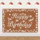 Talavera Happy Birthday Backdrop Brown Mexican Papel Picado Backdrop Banner Fiesta Themed Photography Background for Kids Adults Birthday Party Cinco De Mayo Fiesta Supplies