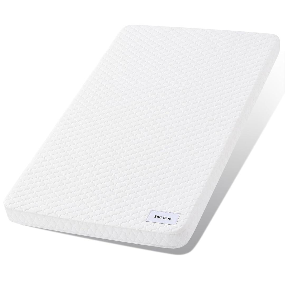Pro Goleem Baby Bassinet Mattress Pad 35"x20" Rectangle, Waterproof Soft Cover Gel Memory Foam, Dual Side Cradle Mattress