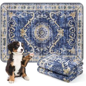 Washable Pee Pads for Dogs, 2 Pack Reusable Puppy Pads Absorbent Training Pads for Dogs Waterproof Dog Mat Non-Slip Whelping Pet Mat (Navy Blue)