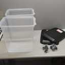 IRIS USA Dog Food Storage Container, 2 Pack, Up to 30 lbs Each, Airtight Seal for Freshness, Wheels for Rolling, Easy One Hand Opening, Made in USA, BPA Free, Clear/Black