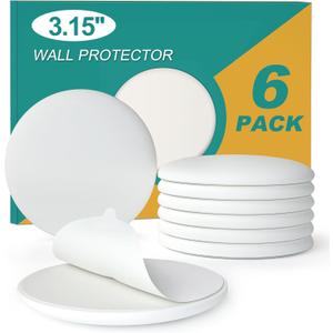 [3.15"] Door Stoppers Wall Protector, 6 Pcs Large White Silicone Door Bumpers with Strong Thickened Adhesive,Shock Absorbent Door Knobs Wall Protectors to Cover up Damage and Protect Wall Surfaces