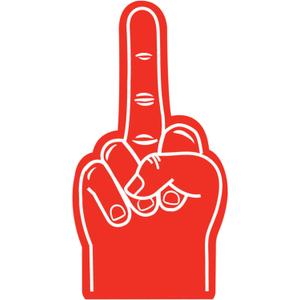 Giant Foam Finger 17 Inch- Protest Foam Hand Middle Finger for All Occasions - Cheerleading for Sports Exciting Vibrant Colors use as Celebration Pom Poms for Athletics Local Sport Events Games (Red)