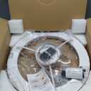 24'' Ceiling Fan with Light Fandelier Flush Mount Low Profile Wood Ceiling Fan with Dimmable LED Light 3 Color 6 Speeds
