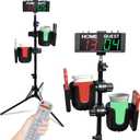 YZ Digital Cornhole Scoreboard with Drink Holder Set, Electronic Scoreboard with Remote, Cornhole Accessories Score Keeper with Phone and Drink Holders for Outdoor Games, Backyard Cornhole&Lawn Game
