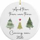 Expecting Baby Christmas Ornament 2026 Gifts for Expecting Parents, Parents to Be Unique Gifts 2026, Pregnancy Announcement for Husband Friend Family, Gender Reveal Ideas for New Dad Mom to Be Gift (And Then There Were Three Coming Soon 2026)