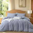 ATsense Cotton Duvet Cover Queen - 100% Cotton Waffle Weave Duvet Cover Set