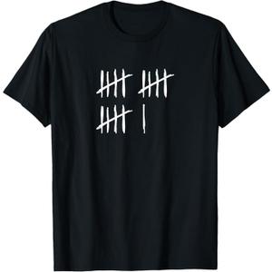 16 Years Done 16th Birthday Old Funny Tally Marks Counting T-Shirt, Black, 2XL
