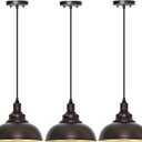 3-Pack Farmhouse Pendant Light Adjustable Pendant Lighting for Kitchen Island Industrial Hanging Barn Pendant Lights Over Island Sink Light Fixtures