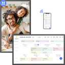 32" Smart Digital Calendar for-Family-Business-Planner - Electronic Calendar for Business Chore Chart, Touchscreen Display for Family Schedules, Auto-Sync Google iCloud Outlook Calendars for Kid Adult (32" Black 64GB, Black)