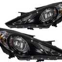 Torchbeam Headlight Assembly, Replacement For 2011-2014 Sonata GLS/Limited/SE (Except Hybrid), Headlight Assembly Black Set Lens Passenger And Driver Side 2pcs