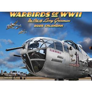 2 x Vintage Airplane Calendar 2026 Larry Grossman Warbirds WW2 Aviation Monthly Wall 12 Month | American Made In The USA