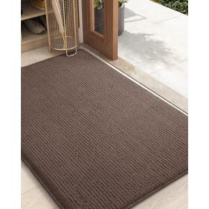 Color&Geometry Front Door Mat Indoor Entrance- Dirt Trapper, Absorbent, Non Slip, Washable Doormat, 27.5"x59" Large Doormat Dark Brown Double Door Mat Entrance Rugs Indoor Rugs for Entryway