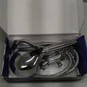 HOPOPRO 7-Setting Handheld Shower Head with Built-in Power Wash, Polished ABS Chrome, 71-Inch Stainless Steel Hose, 360 Rotatable Brass Overhead Bracket, Anti-Leakage Teflon Tape