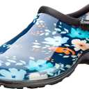 Sloggers Original Waterproof Rain and Garden Shoe for Women Outdoor Slip-On Garden Clog - Made in The USA with Premium Comfort Insole and Arch Support - Blue Floral Fun Print, Size 10
