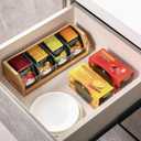 TIOPGHAD Small Bamboo Tea Bag Organizer Storage Holder for Tea Bags Wood Tea Box Containers Tea Rack Teabag Station Stand for Cabinet Countertop Office