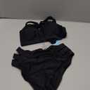 popvil High Waisted Bikini Sets: Black Women's Two Piece Swimsuit Halter Top Bathing Suit, Black, Small