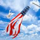 HOOSUN 4th of July Decorations,40 Inch American Flag Windsock,Wind Socks for Outside Heavy Duty,Patriotic Memorial Day Decor,USA Windsock With Embroidered Stars,Red White And Blue Wind Sock,2 Pack