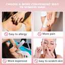 102 Piece Smooth Away Exfoliation Kit for Women and Girls - Smooth Legs and Facial Hair Removal Pads in 2 Sizes, 100 Pieces Fine Black Sandpaper for Lips and Skin