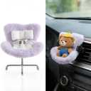 Accessories for 10-17cm Dolls, Doll Car Seat with Clip onto Car Air Vent, Includes Seat Leg for Desktop Display (Purple)