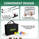 Golf Chipping Game with 2 Retractable Clubs & 9 Holes, Portable Golf Set for Adults Kids, Outdoor Indoor Sports Practice Toy Gift for Family Play Yard, Backyard, Lawn, Beach