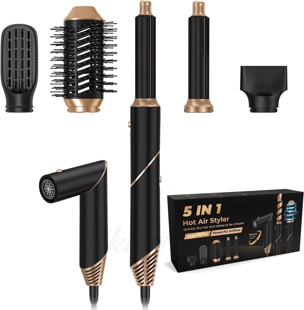 5 in 1 Blow Dryer Brush, Detachable Hair Dryer Brush, Air Curler Air Styler Volumizer, Hot Air Brush Styler Hair Straightener Brush, Hair Styling Tool Set