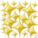 Gold Star Foil Balloons, 20 PCS Four Angle Star Balloons, Large Stars Shaped Helium Mylar Balloon for Birthday, Baby Shower, Wedding, New Years, Party Decorations Supplies