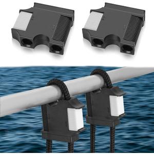 Huntury Boat Fender Hanger, Boat Rail and Cleat Fender Clips, Quick Connect and Release Fender Lines, Boat Bumper Adjuster, Pack Of 2